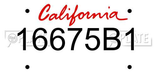 16675B1 California License Plate