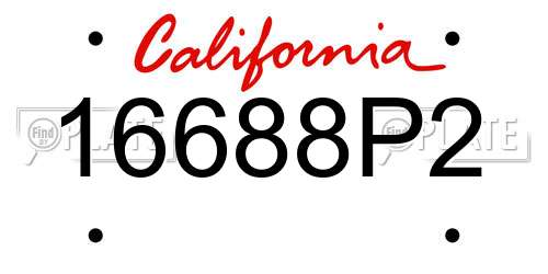 16688P2 California License Plate
