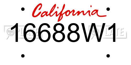 16688W1 California License Plate