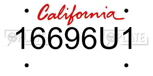 16696U1 California License Plate
