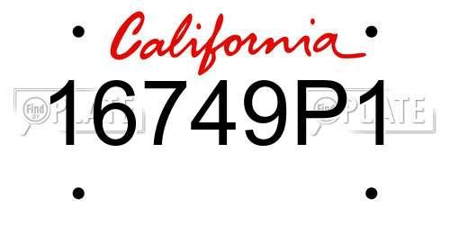 16749P1 California License Plate