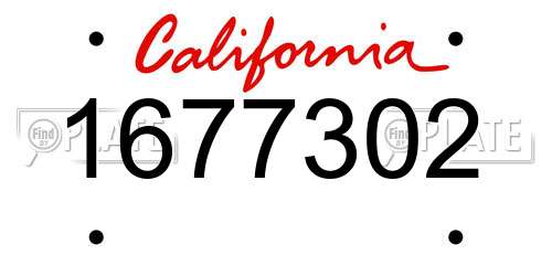 1677302 California License Plate