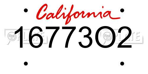 16773O2 California License Plate