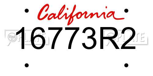 16773R2 California License Plate