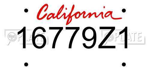 16779Z1 California License Plate