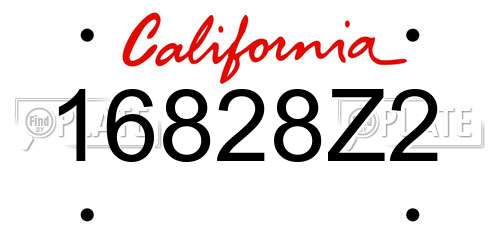 16828Z2 California License Plate