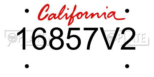 16857V2 California License Plate