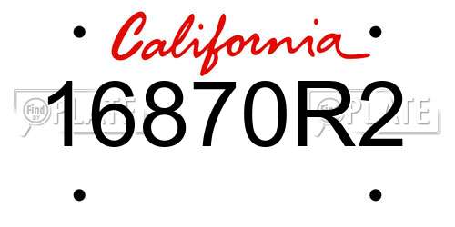 16870R2 California License Plate
