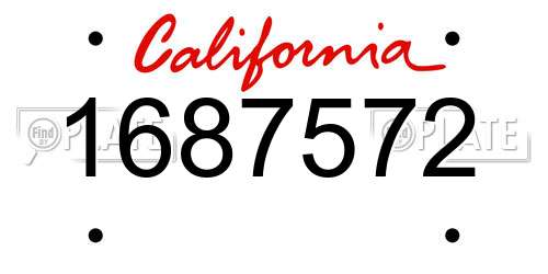 1687572 California License Plate