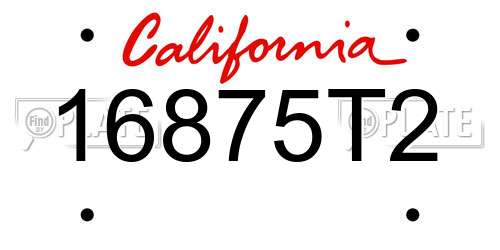 16875T2 California License Plate