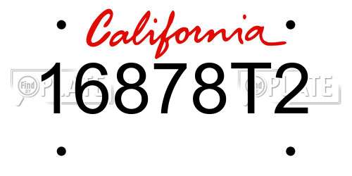 16878T2 California License Plate