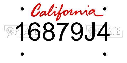 16879J4 California License Plate