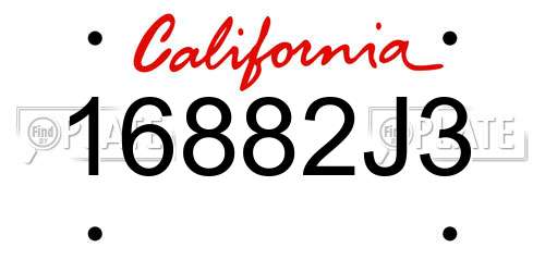 16882J3 California License Plate