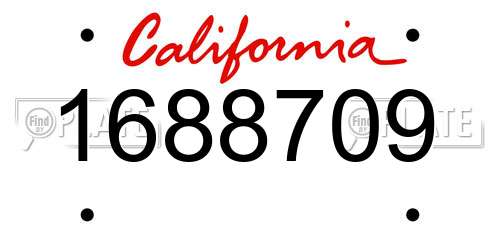 1688709 California License Plate