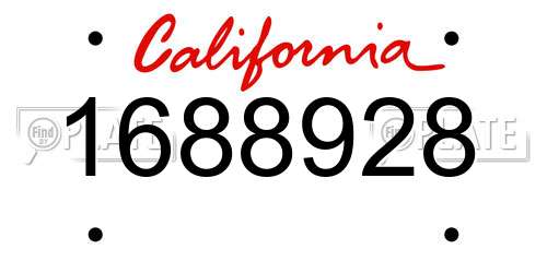 1688928 California License Plate