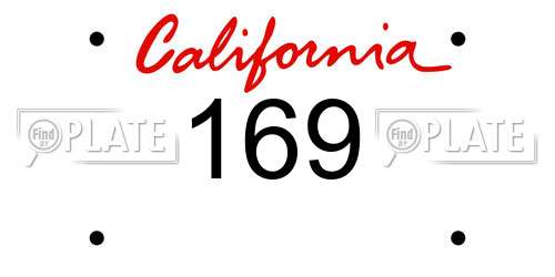 169 California License Plate