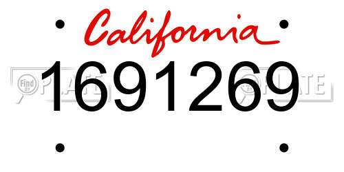 1691269 California License Plate