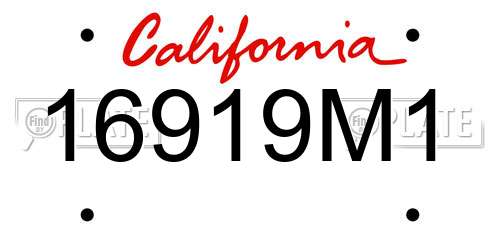 16919M1 California License Plate