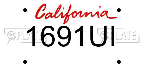 1691UI California License Plate