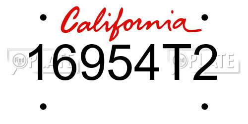 16954T2 California License Plate