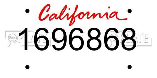 1696868 California License Plate