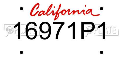 16971P1 California License Plate
