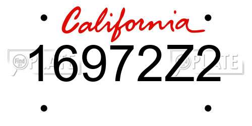 16972Z2 California License Plate