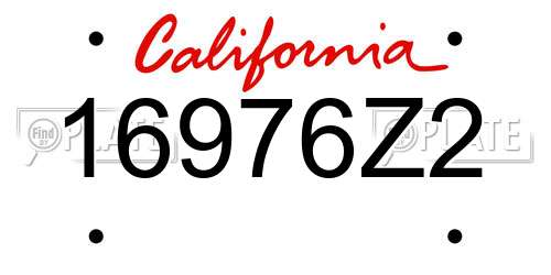 16976Z2 California License Plate