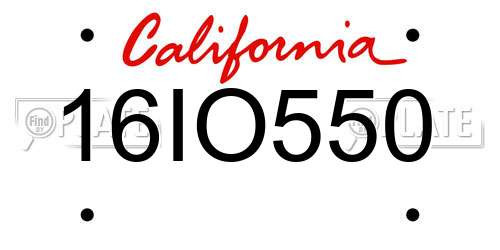 16IO550 California License Plate
