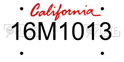 16M1013 California License Plate