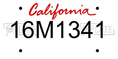 16M1341 California License Plate