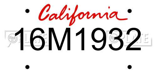 16M1932 California License Plate