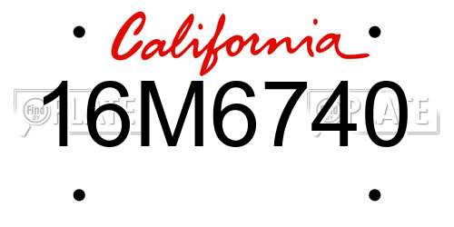 16M6740 California License Plate