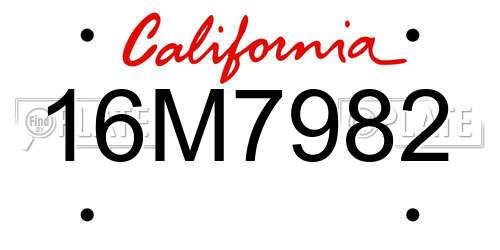 16M7982 California License Plate