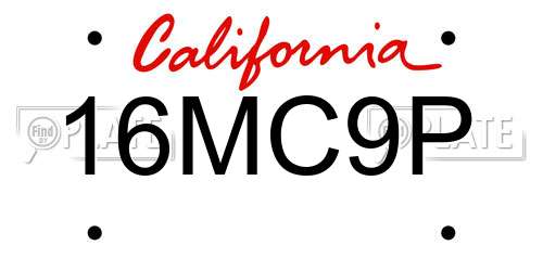 16MC9P California License Plate