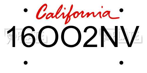 16OO2NV California License Plate
