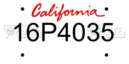 16P4035 California License Plate