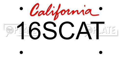 16SCAT California License Plate