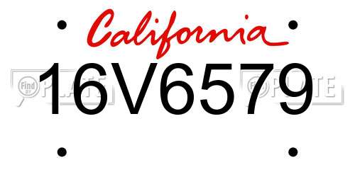 16V6579 California License Plate