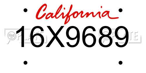 16X9689 California License Plate