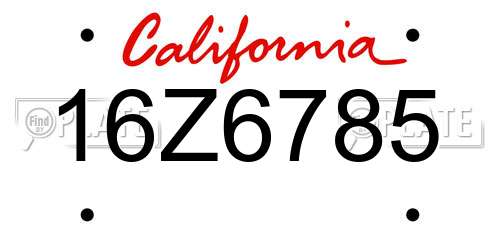 16Z6785 California License Plate
