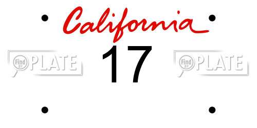 17 California License Plate