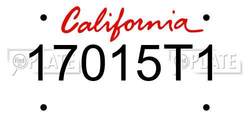 17015T1 California License Plate
