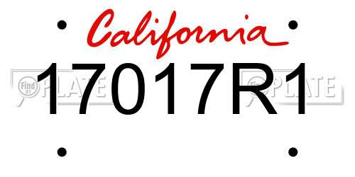 17017R1 California License Plate