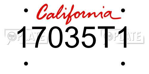 17035T1 California License Plate