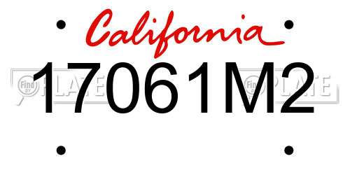 17061M2 California License Plate