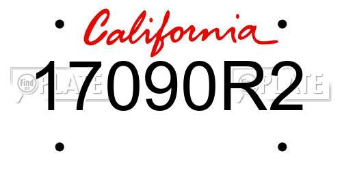 17090R2 California License Plate