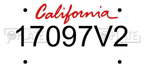 17097V2 California License Plate