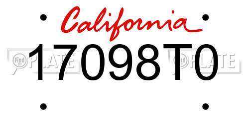 17098T0 California License Plate