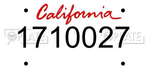 1710027 California License Plate